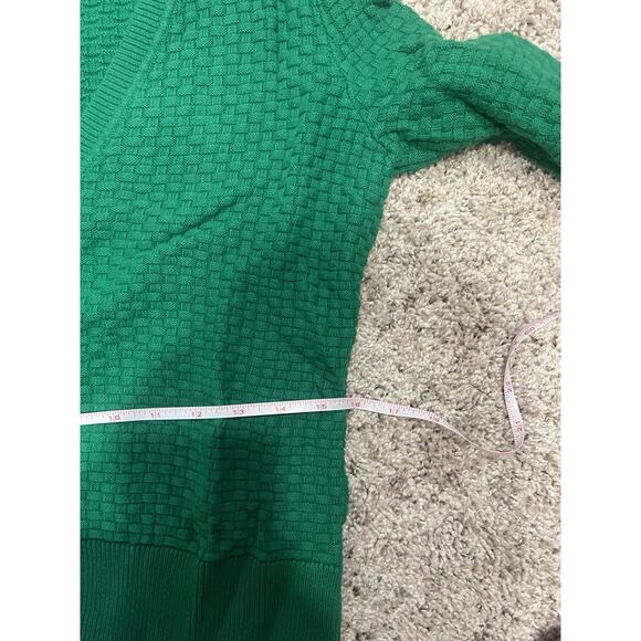 Liz Clairborne M Kelly Green Knit Cardigan Long Sleeve Sweater Button Up VNeck - Picture 5 of 6